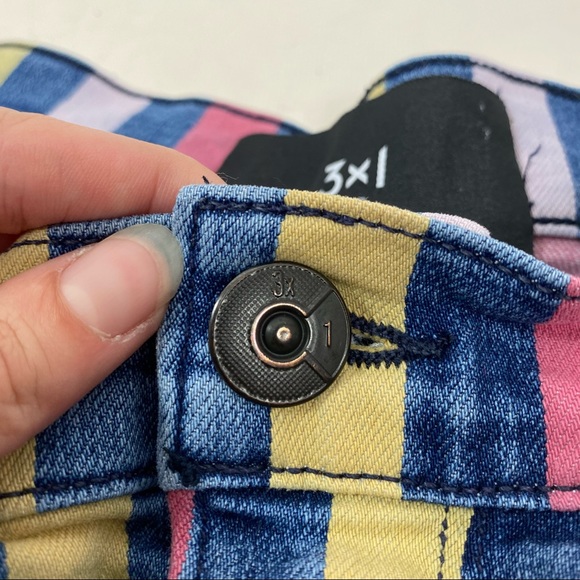 3x1 Anthropologie Dustin Striped Demin Shorts - Picture 3 of 10